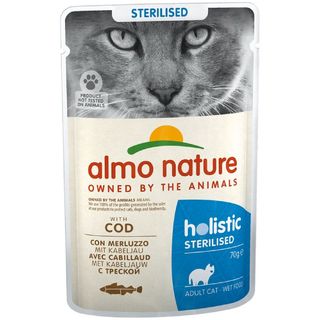 Hrana umeda pentru pisici Almo Nature Holistic Sterilized Cod 70g