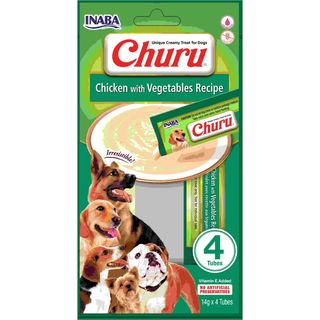 Recompense pentru caini Churu Dog Piure Pui cu legume 4x14g