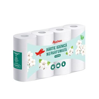 Hartie igienica Auchan, 8 role, 3 straturi