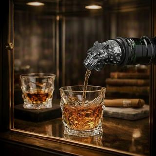 Umjetnički metalni nastavak za sipanje u obliku glave leoparda u crnoj boji