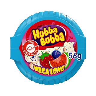 Guma de mestecat cu arome de capsuni, afine si pepene rosu Hubba Bubba Mega Long, 56 g