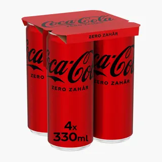 Coca-Cola, Băutură carbogazoasă cola zero zahăr doză 4x330ml