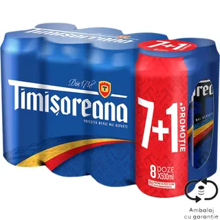 Bere blonda Timisoreana, 7+1 x 0.5 l
