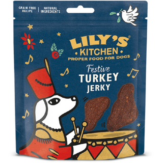 Recompense pentru caini Lily's Kitchen Festive Dog Turkey Jerky 70g
