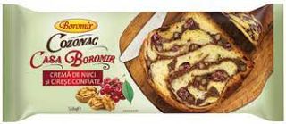 Boromir cozonac insiropat cu nuci, cirese, vanilie 550 g