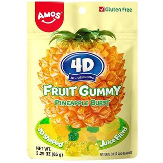 Бонбони Желирани Amos 4D Fruit Gummy Ананас 65Гр-161957