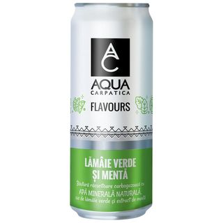 Bautura carbogazoasa Aqua Carpatica cu lamaie verde si menta, doza, 0.33 l