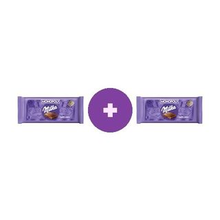Ciocolata Milka Cu Lapte Alpin 90G, 2 la pret de 1
