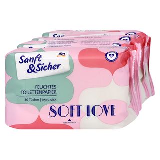 Sanft&Sicher Soft Love vlažni toaletni papir,4 x50 listića,(400042)