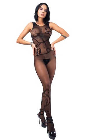 Catsuit Bodystocking Rimes, 7097, Negru, S-L
