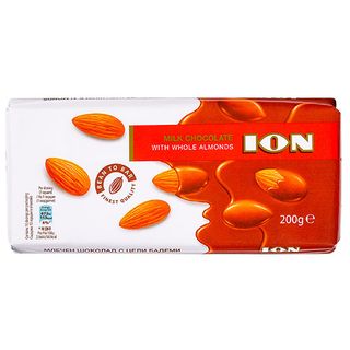 ION млечен шоколад с цели бадеми 200г 200g \ 00089044
