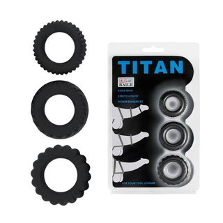 Set Inele Titan 3 In 1 Silicon Rings Black