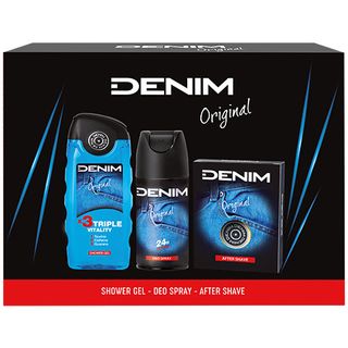 DENIM ORIGINAL Комплект Автършейв балсам 100 мл + Део спрей 150 мл + Душ гел 250 мл  / 00052109
