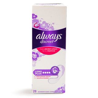 Absorbante zilnice pentru incontinenta urinara Always Discreet Long Plus, 28 buc