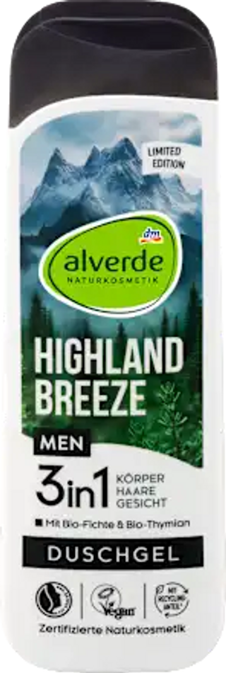 alverde Men gel de dus Hg. Breeze 250ml