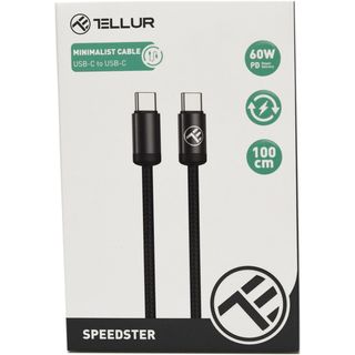 Tellur, Cablu minimalist USB-C la USB-C, PD60W, 1m (ID 69077)