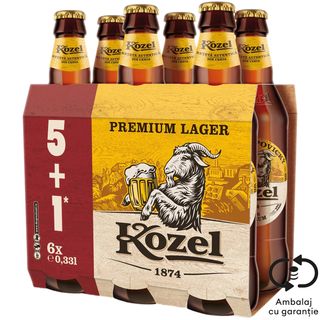 Kozel, Bere blonda Premium Lager 5+1 x 0.33L (ID 56433)