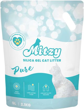 MITZY SILICA GEL PURE, Nisip silicat pentru pisici 3,8 L/1,6 kg