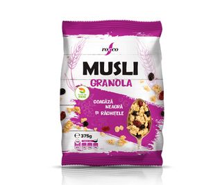 ROCCO Musli Granola cu coacaza neagră și răchițele 375g
