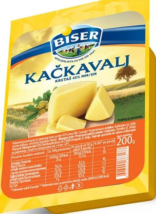 SIR MLEKOPRODUKT BISER KAČKAVALJ KRSTAŠ 45% 200G