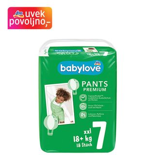 babylove Premium - pelene gaćice veličina XXL (18+ kg), 18 kom