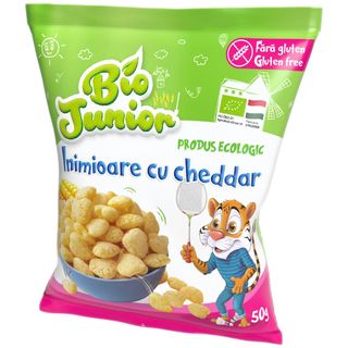 Bio Junior, Pufuleti inimoare cu cheddar fara gluten 50g (ID 41488)
