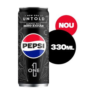 Pepsi Zero Zahar, bautura cu aroma de cola, doza, 6x330ml