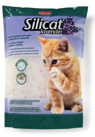 PADOVAN SILICA, Nisip silicat pentru pisici, cu lavandă 5 L/2,2 kg