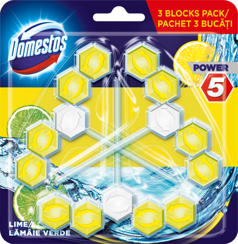 Domestos Power 5 тоалетно блокче Лимон