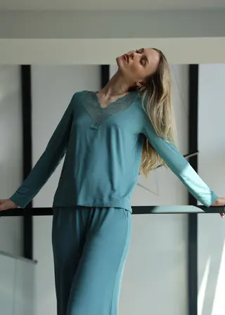 Pijama Damă Alma Modal verde S