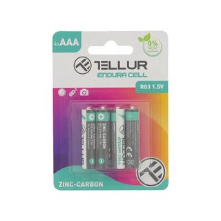 Baterie Tellur Endura Cell, Zinc-Carbon, AAA R03, 1.5V, 4buc/set