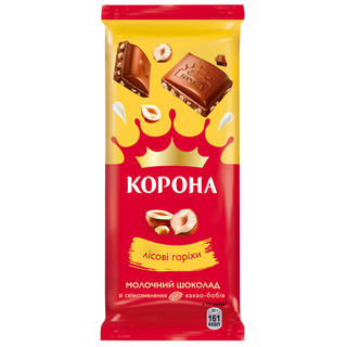 KORONA Ciocolata tableta Lapte si alune 85g