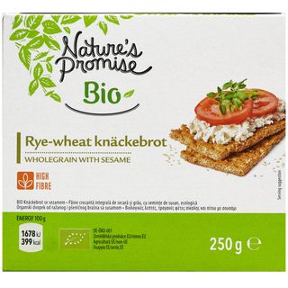 Nature's Promise Bio, Paine crocanta integrala de secara si grau, cu seminte de susan, ecologica 250g (ID 70729)