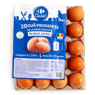 Oua Produs Montan Carrefour Classic marimea L, 20 bucati COD 2