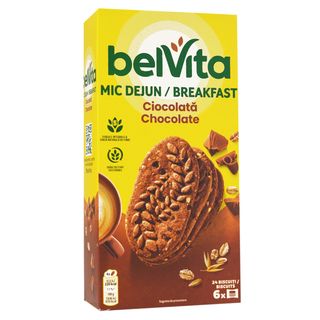 BelVita Breakfast, Biscuiti cu cereale integrale, cacao si bucatele de ciocolata 300g (ID 68996)