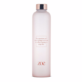 zoe Quote Glass Bottle pink