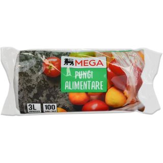 MEGA, Pungi alimentare, 3L, 100 bucati (ID 20443)