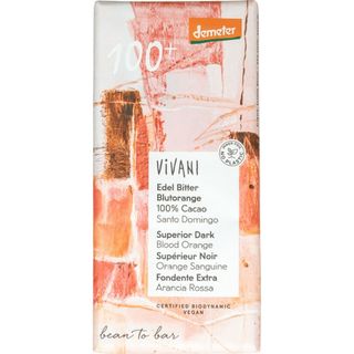 VIVANI organic čokolada 100% cacaoa blood orange 90 GR | 4044889004755