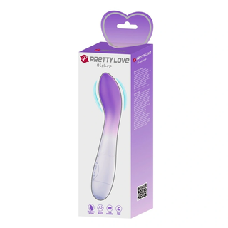 Vibrator Punctul G Bishop 30 Moduri Vibratii, Silicon, Mov/Alb 18.2 cm