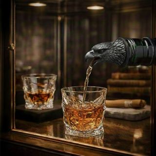 Umjetnički metalni nastavak za sipanje u crnoj boji u obliku glave orla