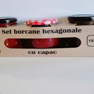 Set 3 borcane cu dulceața ardei iute și kiwi, capsuni și caise