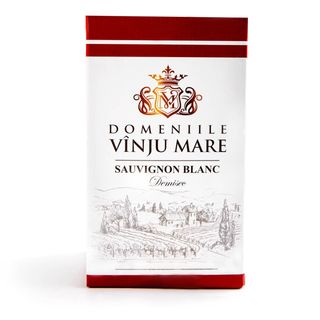 Vin alb Domeniile Vinju Mare Sauvignon Blanc, demisec, 2L