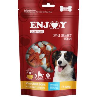 Recompense pentru caini Enjoy Carnivore Calcium Bone Chicken Chews 100g