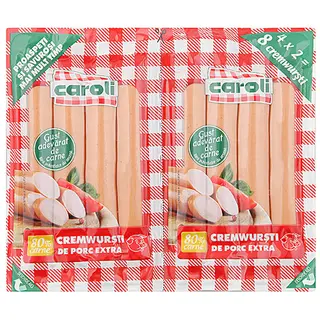 Pachet Cremvursti De Porc Extra Caroli 2 X 140g