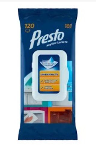 Presto univerzalne vlažne maramice za čišćenje, 120 kom