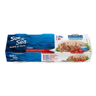 Ton bucati in sos tomat Sun&Sea 3 x 80 g