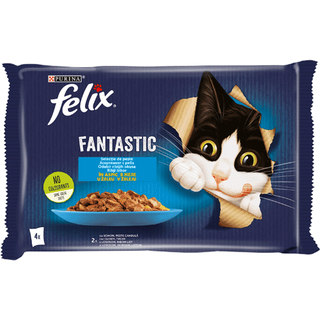 Felix Fantastic Пауч за котка мултиоп. сьомга и писия грил в желе 340 ГР / 38919844