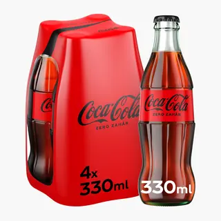 Coca-Cola, Băutură carbogazoasă cola, fără zahăr, sticlă 4x330ml