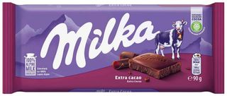 Ciocolata cu lapte si extra cacao Milka, 90 g