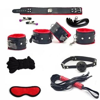 Set accesorii BDSM Play 8pcs Black/RedLUX27069